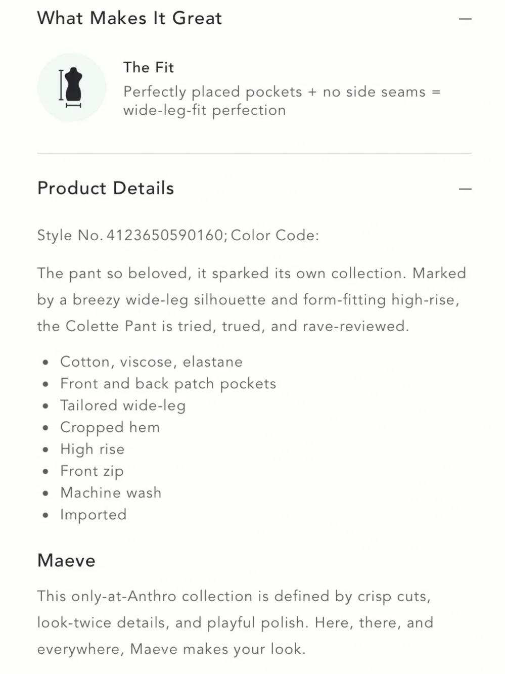 Maeve by Anthropologie Wide Leg Cropped The Colette in Black Velvet - Picture 3 of 8